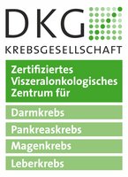Logo DKG Krebsgesellschaft - Zertifiziertes Viszeralonkologisches Zentrum für Darmkrebs, Pankreakrebs, Magenkrebs, Leberkrebs